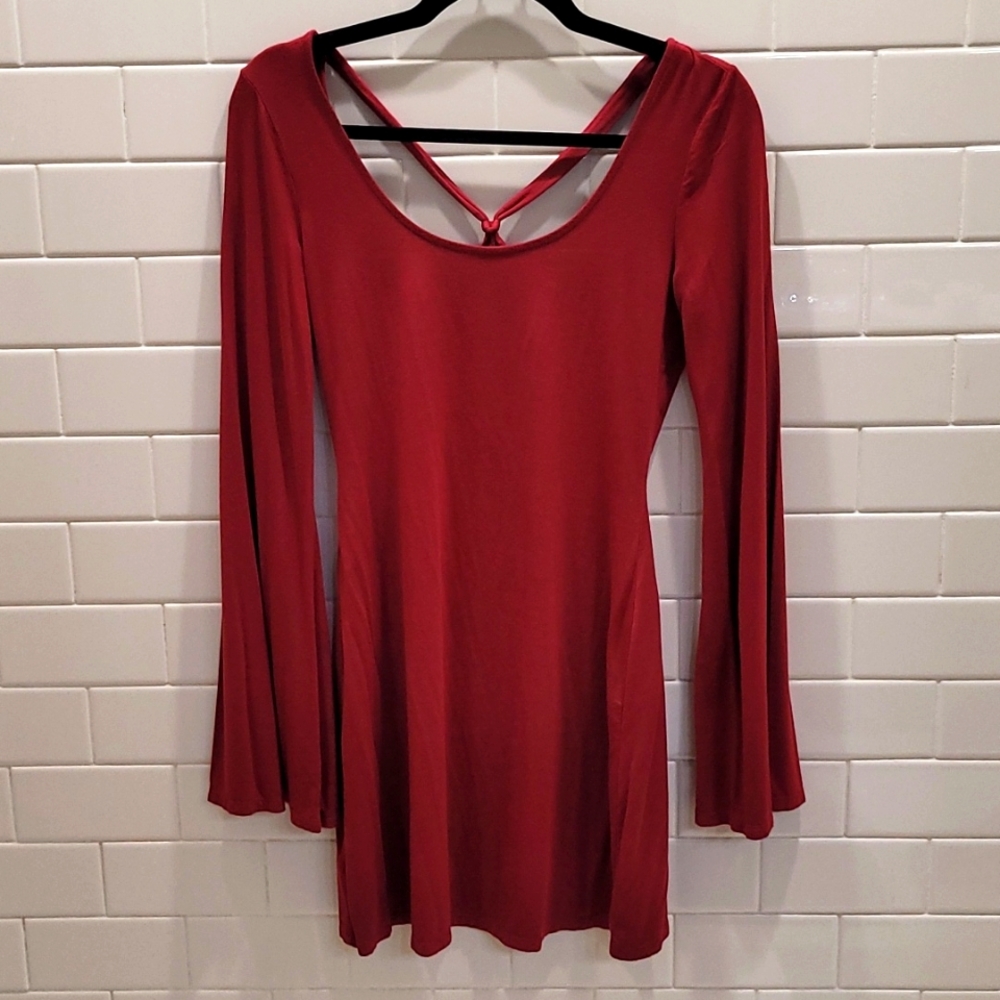 Long Sleeve Red Dress